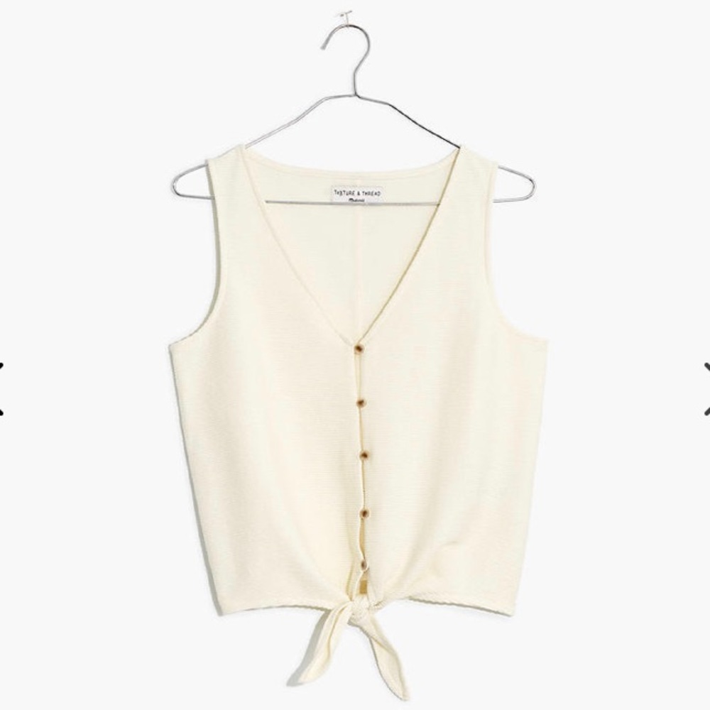 NWT Madewell Texture & Thread Tank Top White XXS